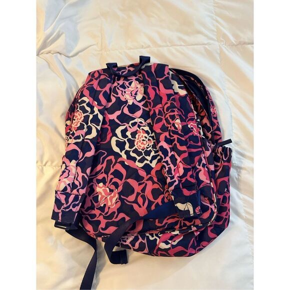 Vera Bradley Women's Floral Lighten Up Essential Backpack Blue Pink - Picture 4 of 5